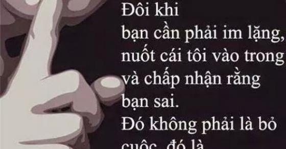 132 2 Doi Khi Ban Can Phai Im Lang Nuot Cai Toi Vao Trong Va Chap Nhan Rang Ban Sai Do Khong Phai La Bo Cuoc Do La Truong Thanh