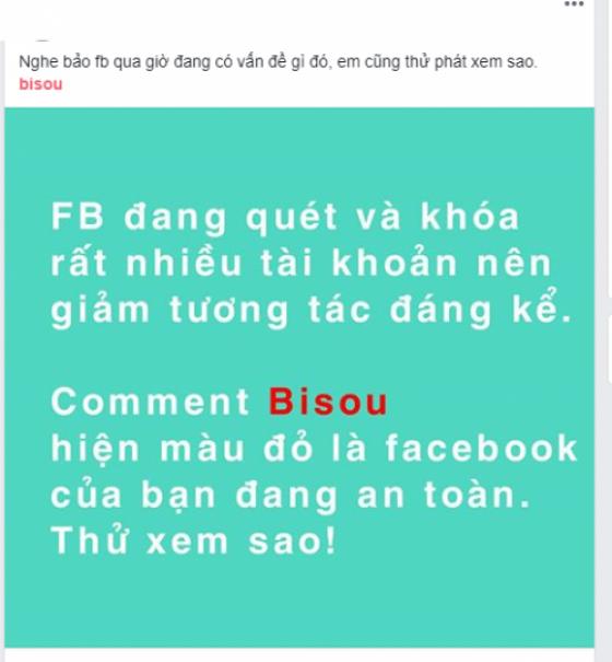 Trò lừa nhảm nhí: Dùng comment 'Bisou' để kiểm tra an toàn tài khoản Facebook 