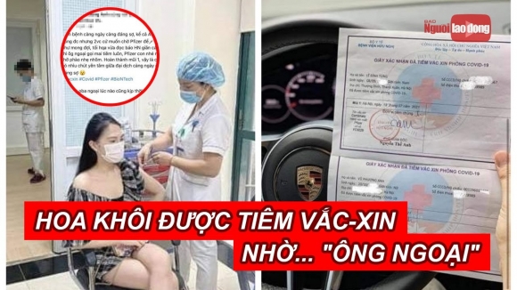 Hoa khôi được tiêm vắc-xin Covid-19 nhờ... ''ông ngoại''